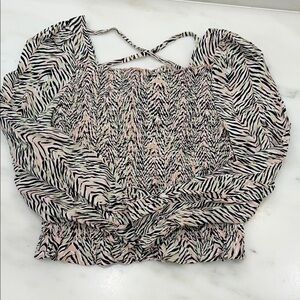 Nordstrom zebra print blouse - girls